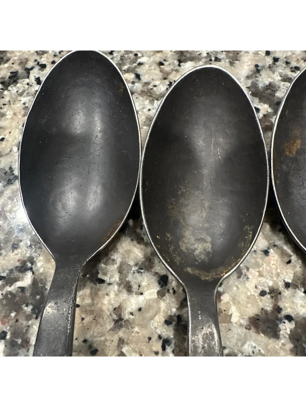 Hammered Steel Rivet Flatware 3 Spoons Jefferson Mack Rare Restoration Hardware